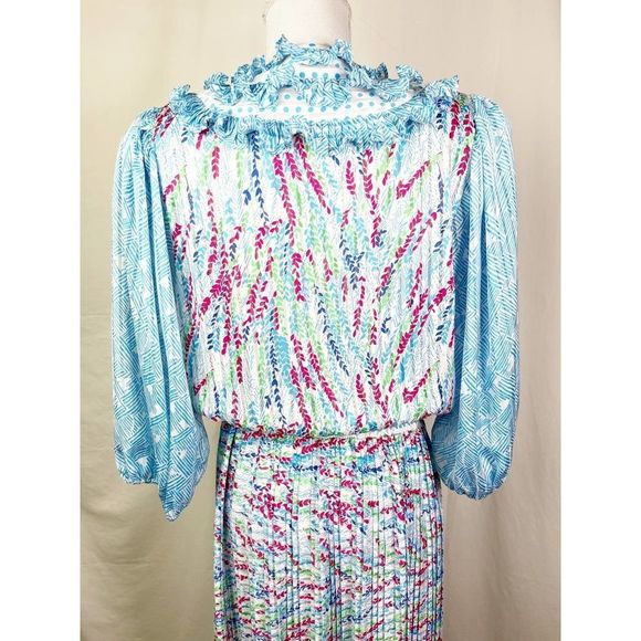 Vintage NWOT Diane Freis Multi Color 1980's Floral Boho One Size Dress - Picture 7 of 12
